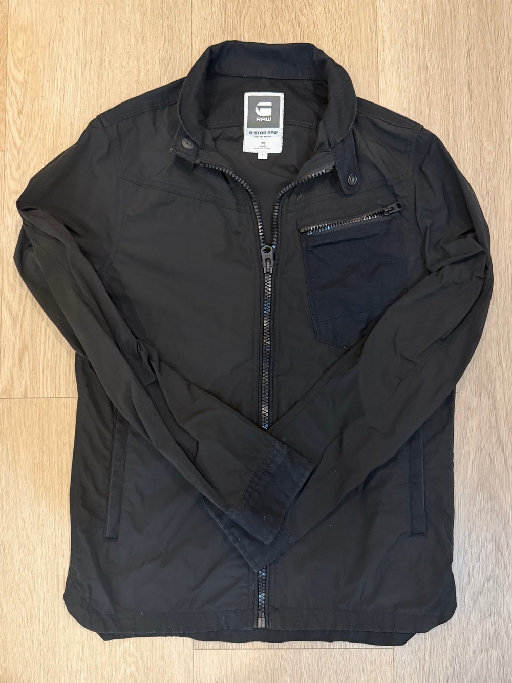 G-Star Men's Black Zip-Front Lightweight Jacket size small